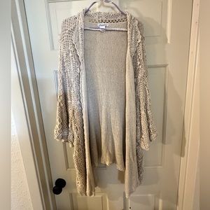 Plus Size Crocheted Cardigan